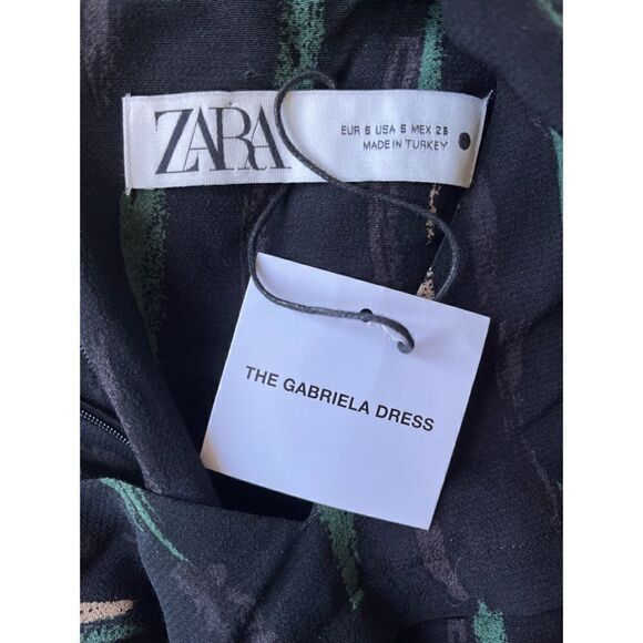 NWT Zara The Gabriela Dress Abstract Printed Long Sleeve Short Mini Dress, Small - Picture 12 of 14